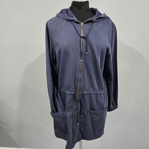 🐢 St. John Sport by Marie Gray Full Zip Hooded Light Long Jacket Size M